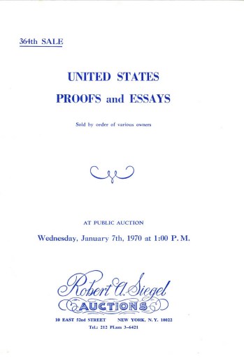 Catalog Cover Sale no. 364 — Siegel Auction Galleries