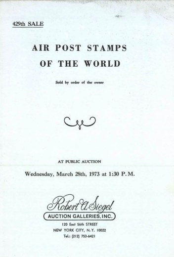 Catalog Cover Sale no. 429 — Siegel Auction Galleries