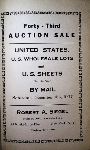 Catalog Cover Sale no. 43 — Siegel Auction Galleries