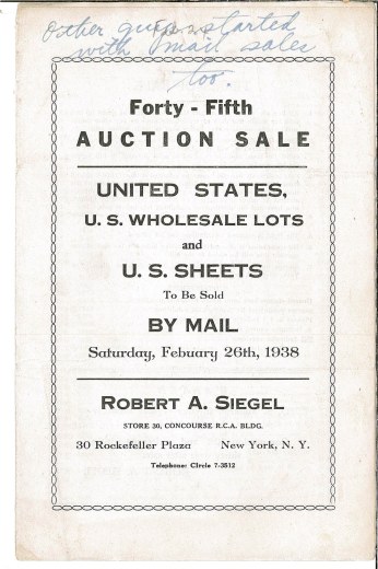 Catalog Cover Sale no. 45 — Siegel Auction Galleries