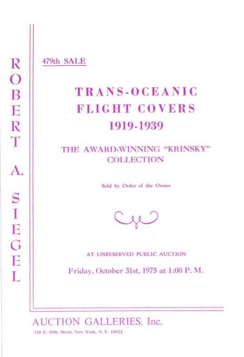 Catalog Cover Sale no. 479 — Siegel Auction Galleries