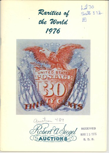 Catalog Cover Sale no. 489 — Siegel Auction Galleries