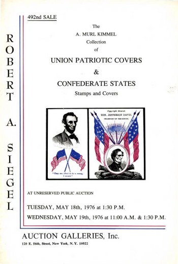 Catalog Cover Sale no. 492 — Siegel Auction Galleries