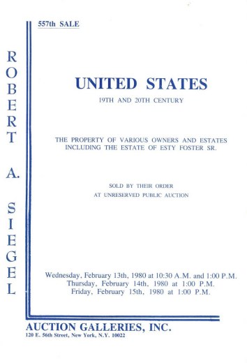 Catalog Cover Sale no. 557 — Siegel Auction Galleries