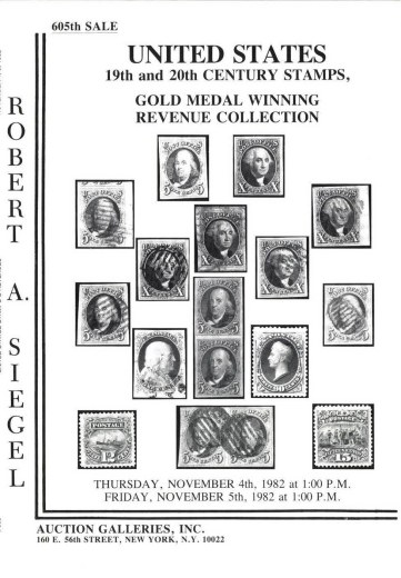 Catalog Cover Sale no. 605 — Siegel Auction Galleries