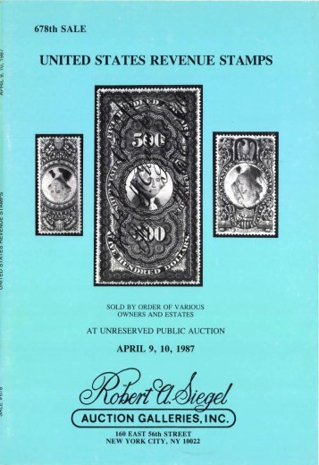 Catalog Cover Sale no. 678 — Siegel Auction Galleries