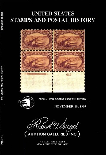 Catalog Cover Sale no. 715 — Siegel Auction Galleries