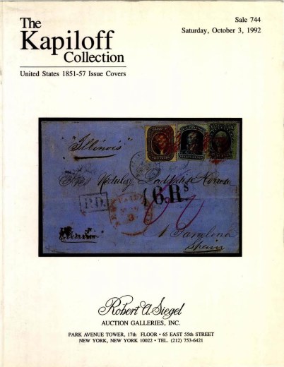 Catalog Cover Sale no. 744 — Siegel Auction Galleries