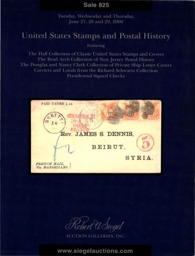 Catalog Cover Sale no. 825 — Siegel Auction Galleries
