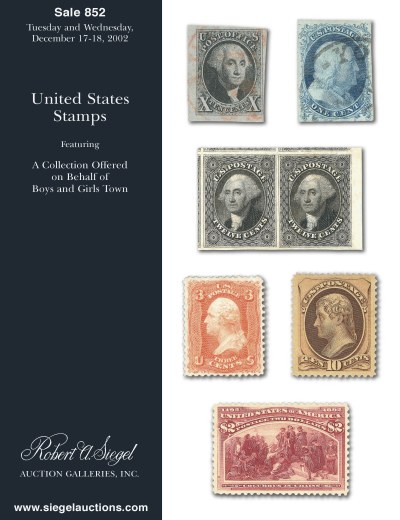 Catalog Cover Sale no. 852 — Siegel Auction Galleries