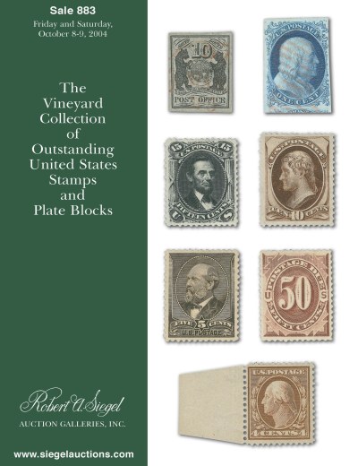 Catalog Cover Sale no. 883 — Siegel Auction Galleries