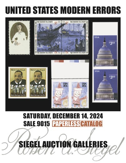 Catalog Cover Sale no. 9015 — Siegel Auction Galleries