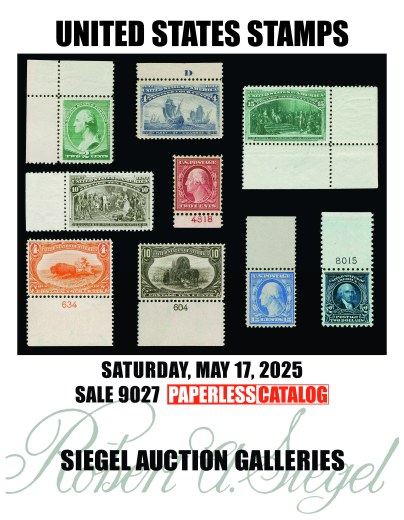 Catalog Cover Sale no. 9027 — Siegel Auction Galleries