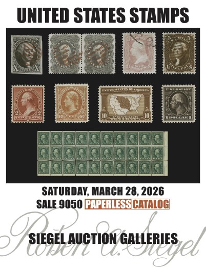 Catalog Cover Sale no. 9050 — Siegel Auction Galleries