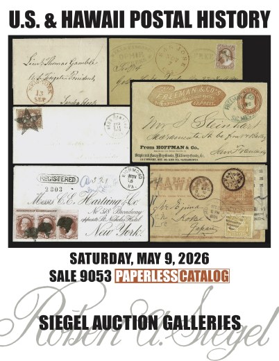 Catalog Cover Sale no. 9053 — Siegel Auction Galleries