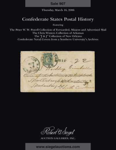 Catalog Cover Sale no. 907 — Siegel Auction Galleries