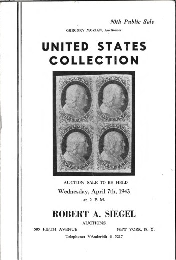Catalog Cover Sale no. 90 — Siegel Auction Galleries