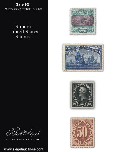 Catalog Cover Sale no. 921 — Siegel Auction Galleries