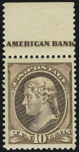 Sale 904, Lot 173, 1870-88 Bank Note Issues (Scott 179-218)
