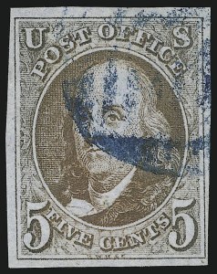 Sale 905, Lot 1196, 1847 Issue, 5c Red Brown (1) Sale 905, Lot 1196, 1847 Issue