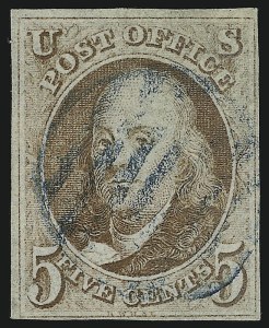 Sale 905, Lot 1202, 1847 Issue, 5c Red Brown (1) Sale 905, Lot 1202, 1847 Issue