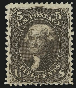 Sale 905, Lot 1499, 1861-66 Issue, 5c Dark Brown (76a) Sale 905, Lot 1499, 1861-66 Issue