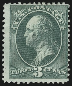 Sale 905, Lot 1827, 1870-88 Bank Note Issues (Scott 156 thru 166), 3c Green, With Grill (158e) Sale 905, Lot 1827, 1870-88 Bank Note Issues (Scott 156 thru 166)