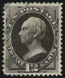 Sale 905, Lot 1840, 1870-88 Bank Note Issues (Scott 156 thru 166), 12c Blackish Violet (162) Sale 905, Lot 1840, 1870-88 Bank Note Issues (Scott 156 thru 166)