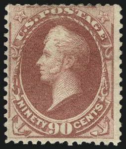 Sale 905, Lot 1893, 1870-88 Bank Note Issues (Scott 178 thru 191), 90c Carmine (191) Sale 905, Lot 1893, 1870-88 Bank Note Issues (Scott 178 thru 191)