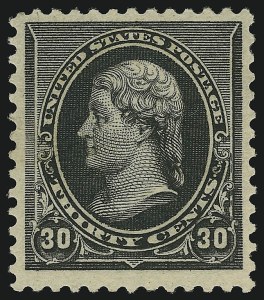 Sale 905, Lot 1970, 1890 Small Bank Note Issue (Scott 219 thru 229), 30c Black (228) Sale 905, Lot 1970, 1890 Small Bank Note Issue (Scott 219 thru 229)