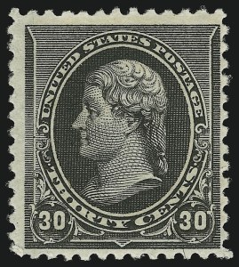 Sale 905, Lot 1972, 1890 Small Bank Note Issue (Scott 219 thru 229), 30c Black (228) Sale 905, Lot 1972, 1890 Small Bank Note Issue (Scott 219 thru 229)