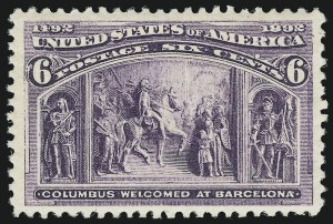 Sale 905, Lot 1997, 1893 Columbian Issue, 6c Columbian (235) Sale 905, Lot 1997, 1893 Columbian Issue