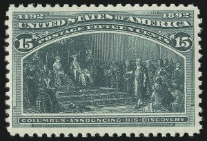 Sale 905, Lot 2007, 1893 Columbian Issue, 15c Columbian (238) Sale 905, Lot 2007, 1893 Columbian Issue