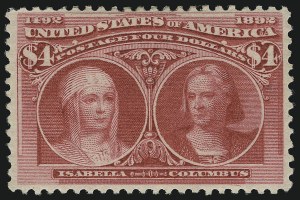 Sale 905, Lot 2075, 1893 Columbian Issue, $4.00 Columbian (244) Sale 905, Lot 2075, 1893 Columbian Issue