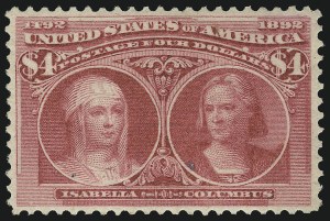 Sale 905, Lot 2078, 1893 Columbian Issue, $4.00 Columbian (244) Sale 905, Lot 2078, 1893 Columbian Issue