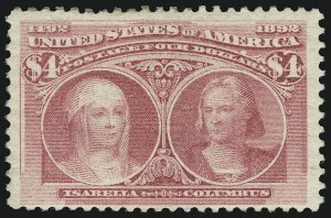 Sale 905, Lot 2080, 1893 Columbian Issue, $4.00 Columbian (244) Sale 905, Lot 2080, 1893 Columbian Issue