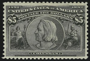 Sale 905, Lot 2086, 1893 Columbian Issue, $5.00 Columbian (245) Sale 905, Lot 2086, 1893 Columbian Issue