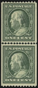 Sale 905, Lot 2406, 1908-09 Washington-Franklin Issues (Scott 331 thru 356), 1c Green, Coil (348) Sale 905, Lot 2406, 1908-09 Washington-Franklin Issues (Scott 331 thru 356)
