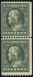 Sale 905, Lot 2471, Washington-Franklin Issues (Scott 367 to 396), 1c Green, Coil (385) Sale 905, Lot 2471, Washington-Franklin Issues (Scott 367 to 396)