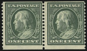 Sale 905, Lot 2477, Washington-Franklin Issues (Scott 367 to 396), 1c Green, Coil (387) Sale 905, Lot 2477, Washington-Franklin Issues (Scott 367 to 396)