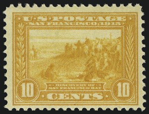 Sale 905, Lot 2509, 1913-15 Panama-Pacific Issue (Scott 397 thru 404), 10c Orange Yellow, Panama-Pacific (400) Sale 905, Lot 2509, 1913-15 Panama-Pacific Issue (Scott 397 thru 404)