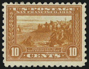 Sale 905, Lot 2532, 1913-15 Panama-Pacific Issue (Scott 397 thru 404), 10c Panama-Pacific, Perf 10 (404) Sale 905, Lot 2532, 1913-15 Panama-Pacific Issue (Scott 397 thru 404)