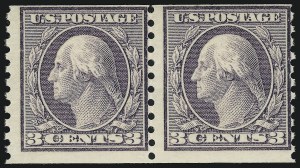 Sale 905, Lot 2618, Washington-Franklin Issues (Scott 424 to 458), 3c Violet, Coil (456) Sale 905, Lot 2618, Washington-Franklin Issues (Scott 424 to 458)