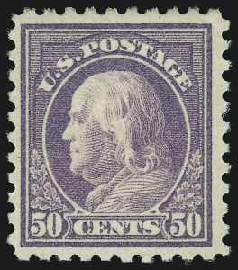 Sale 905, Lot 2671, 1912-14 Issues (Scott 459 to 480), 50c Light Violet (477) Sale 905, Lot 2671, 1912-14 Issues (Scott 459 to 480)