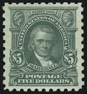 Sale 905, Lot 2679, 1912-14 Issues (Scott 459 to 480), $5.00 Light Green (480) Sale 905, Lot 2679, 1912-14 Issues (Scott 459 to 480)