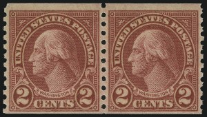 Sale 905, Lot 2798, 1922-25 Issue (Scott 551 to Later Issues), 2c Carmine, Ty. II, Coil (599A) Sale 905, Lot 2798, 1922-25 Issue (Scott 551 to Later Issues)