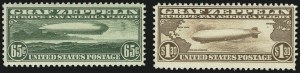Sale 905, Lot 2874, Air Post, 65c-$1.30 Graf Zeppelin (C13-C14) Sale 905, Lot 2874, Air Post