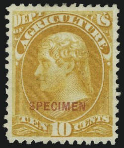 Sale 905, Lot 3310, Official Specimens and Sepcimens