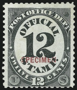 Sale 905, Lot 3346, Official Specimens and Sepcimens