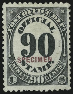 Sale 905, Lot 3350, Official Specimens and Sepcimens